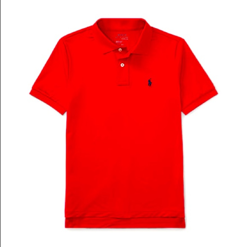 RALPH LAUREN RED PERFORMANCE JERSEY POLO